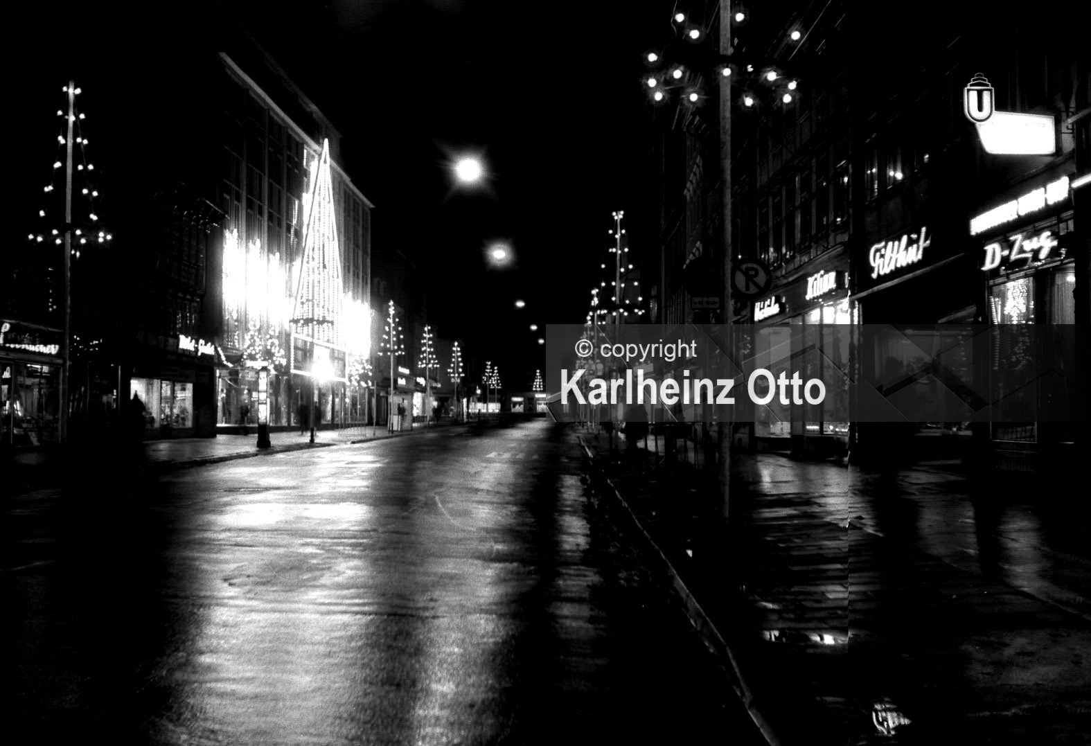 Weihnachtsbeleuchtung 1963  Gronerstr. - GÖTTINGEN FOTOS VON 1960 - 1964