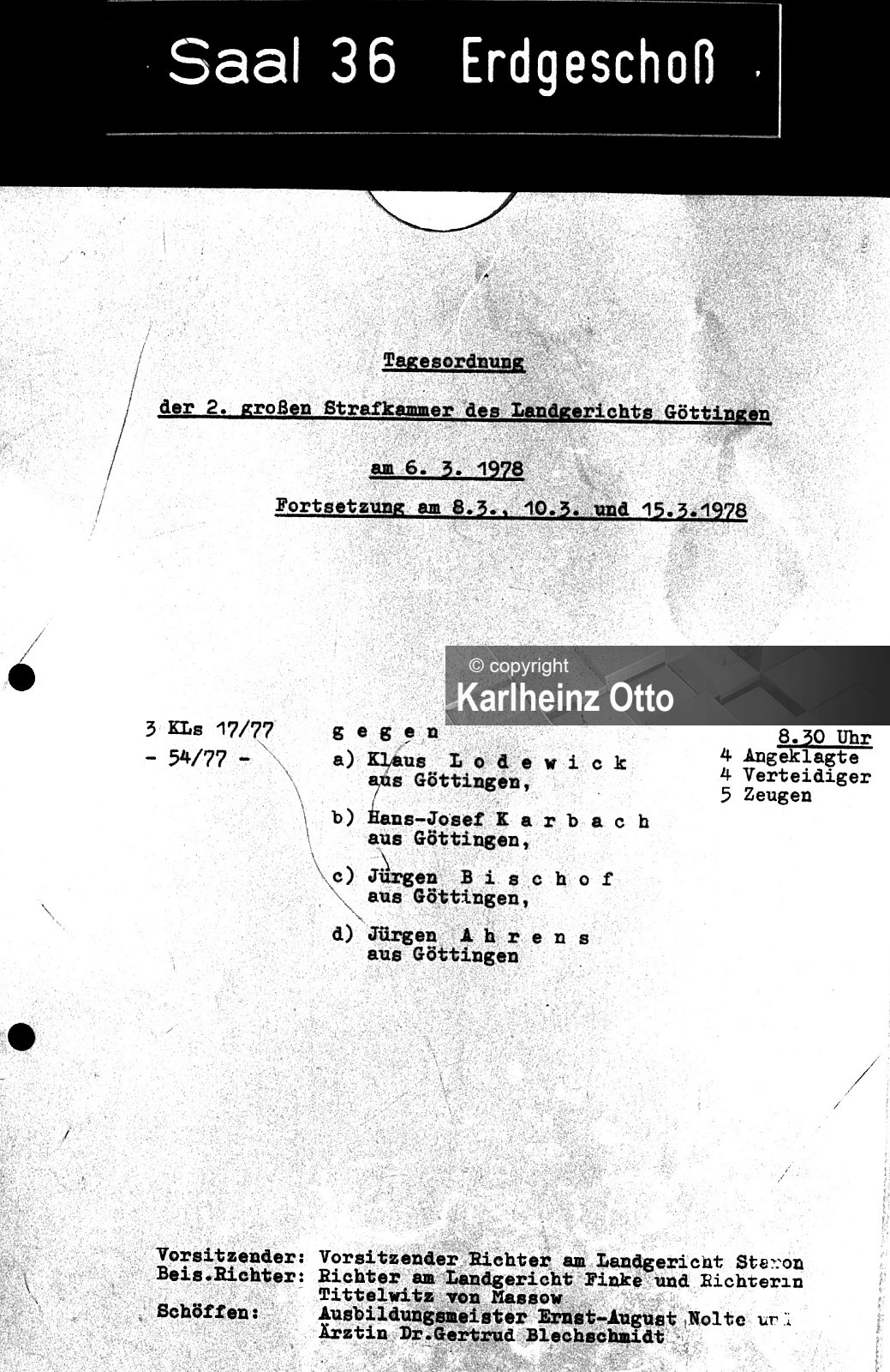 Buback Prozess - GÖTTINGEN FOTOS VON 1975 - 1979